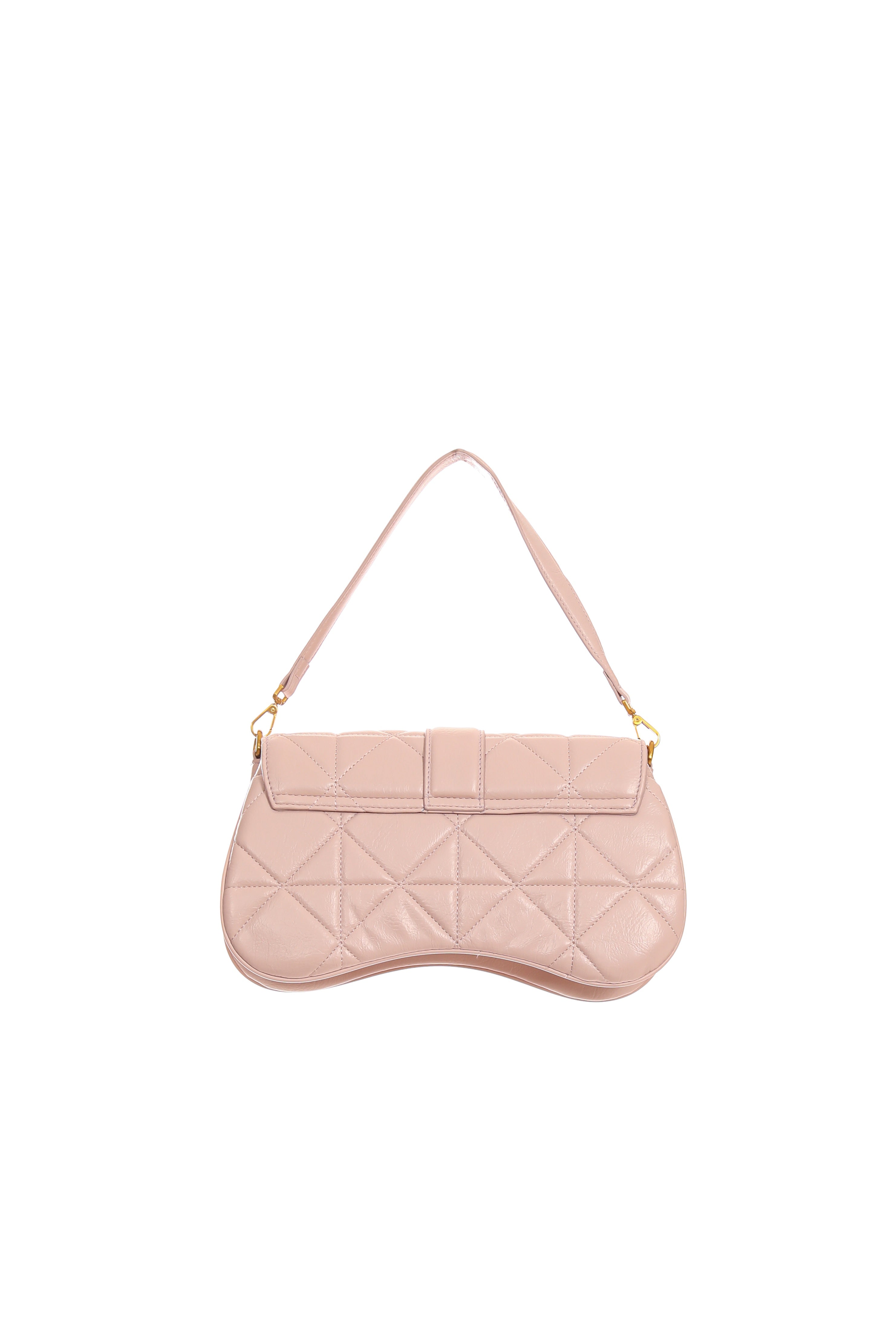 Just Cavalli Women's Black Quilted Shoulder Bag with Snake Clasp