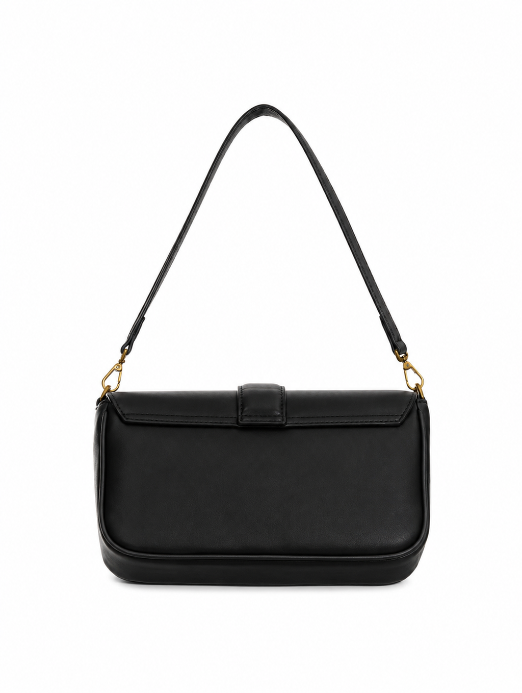 Just Cavalli Women's Black Leather Shoulder Bag with Snake Buckle