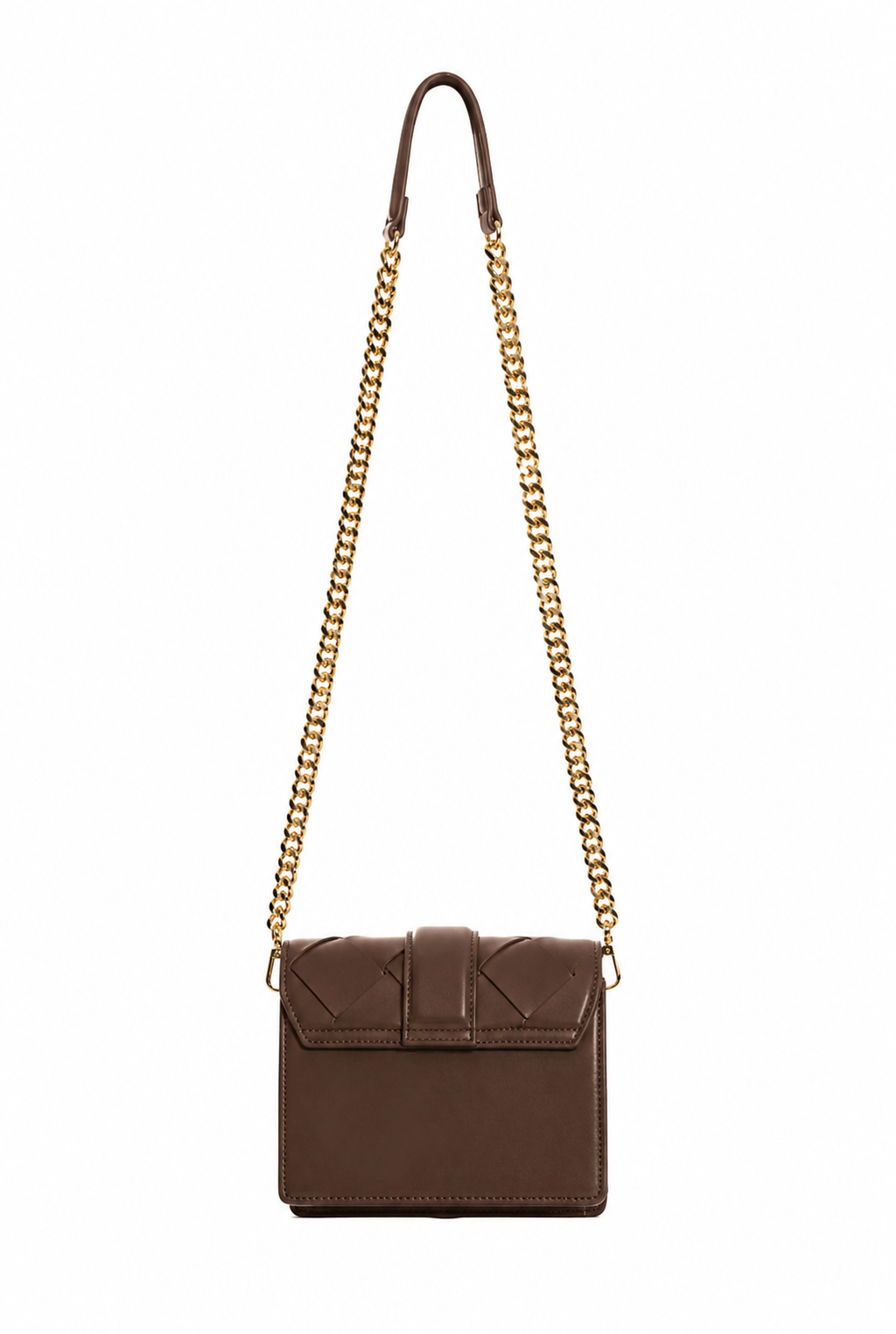Just Cavalli Women's Mini Woven Leather Chain Crossbody Bag