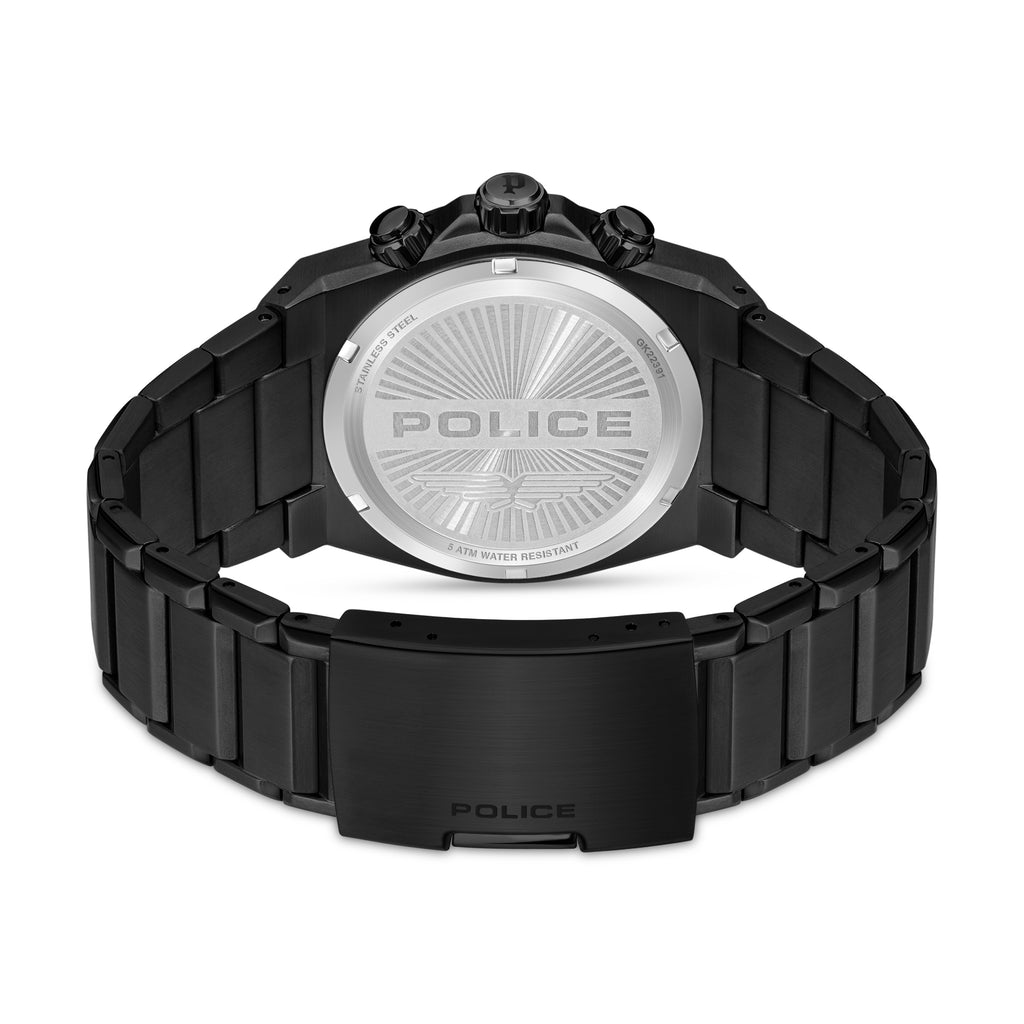 Police Airflow Men's 43MM Black Chronograph Stainless Steel Strap Watch