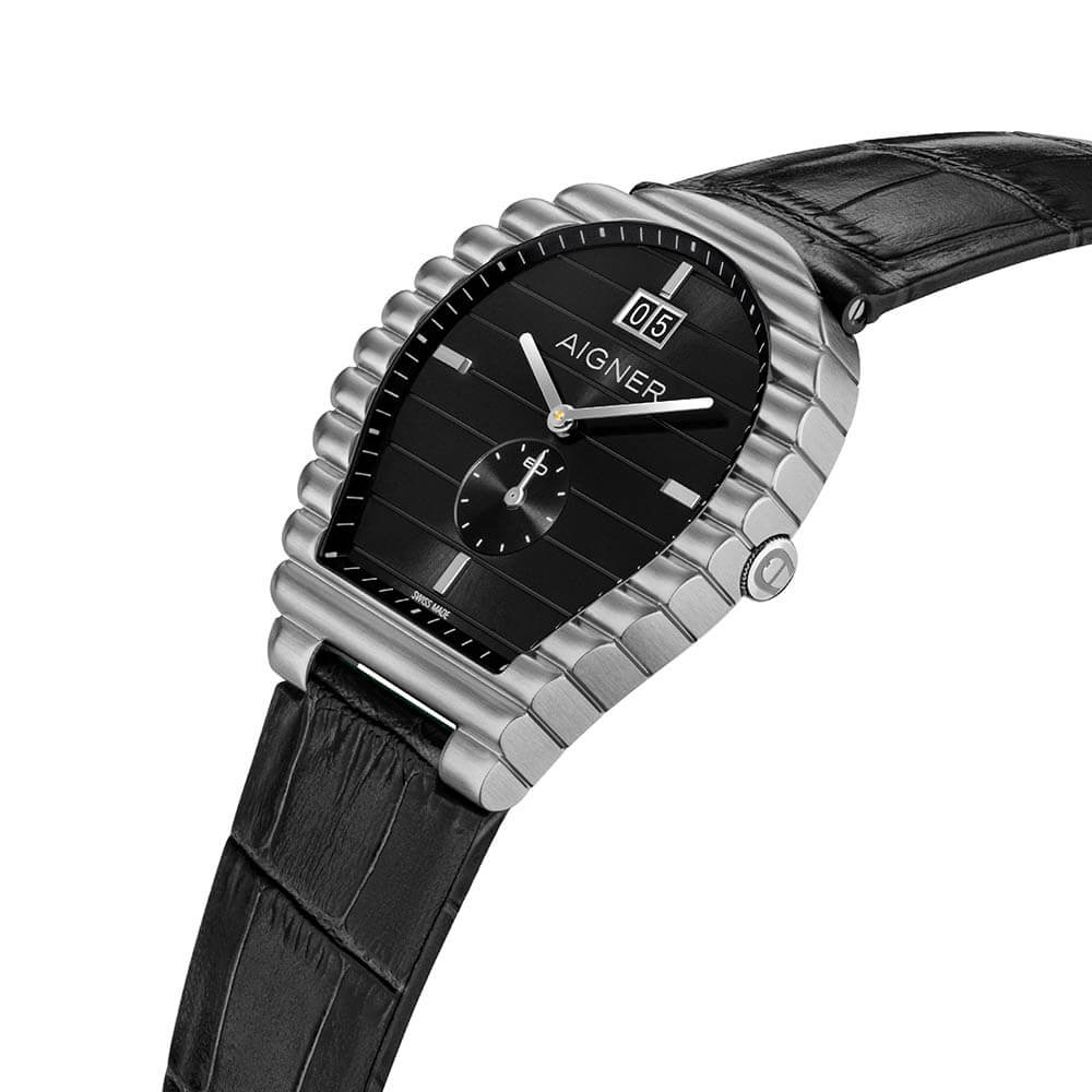 Aigner Torcello Men's Black Dial Black Leather Strap Watch Rich text editor