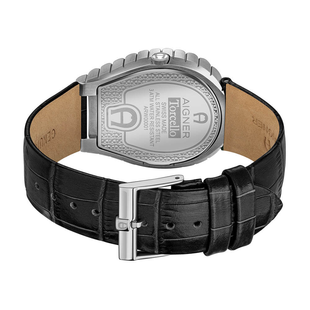 Aigner Torcello Men's Black Dial Black Leather Strap Watch Rich text editor