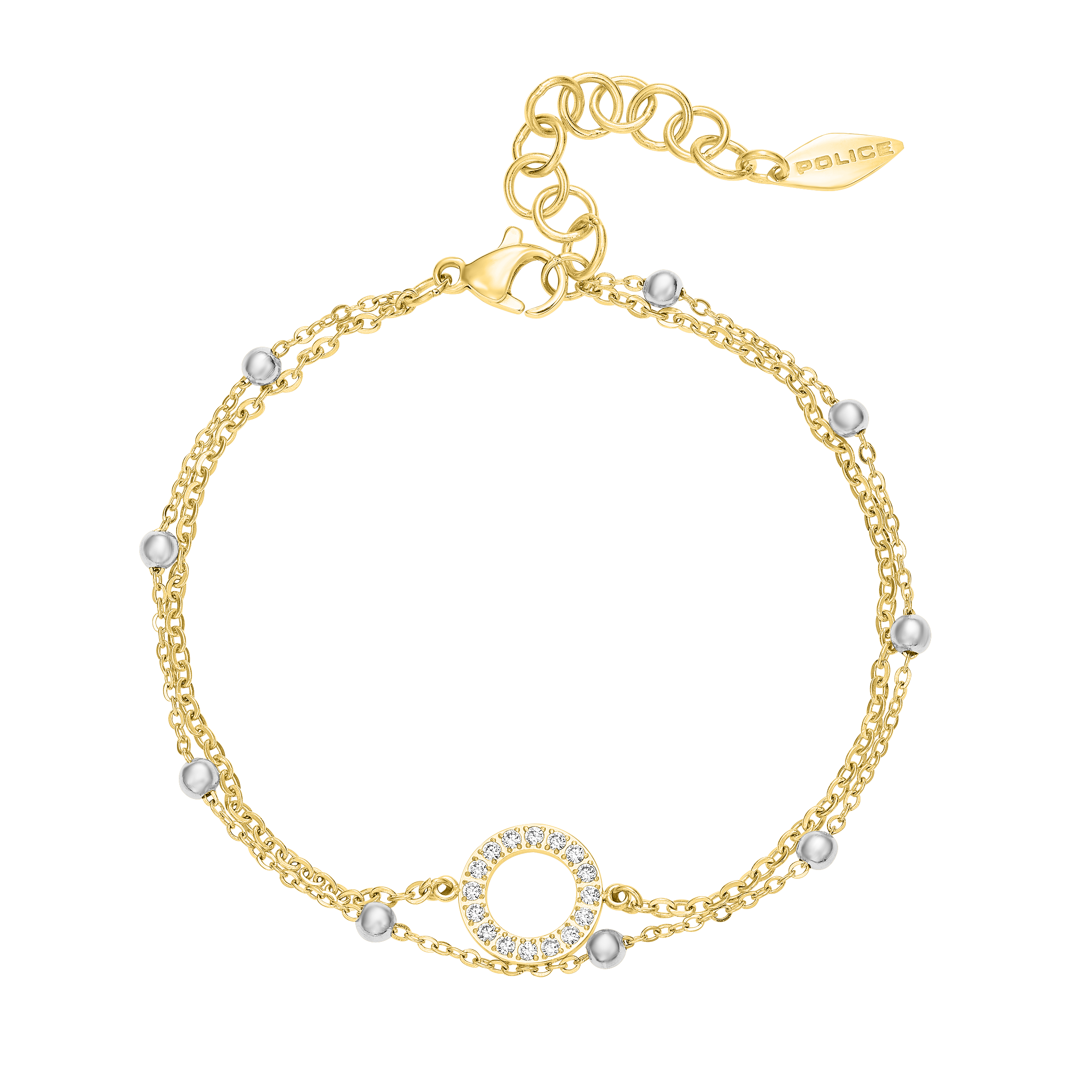 Police Ayara Crystal &amp; Beads Twin Chain Bracelet