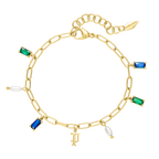 Police Ayara P Logo Multicrystalcharms Bracelet