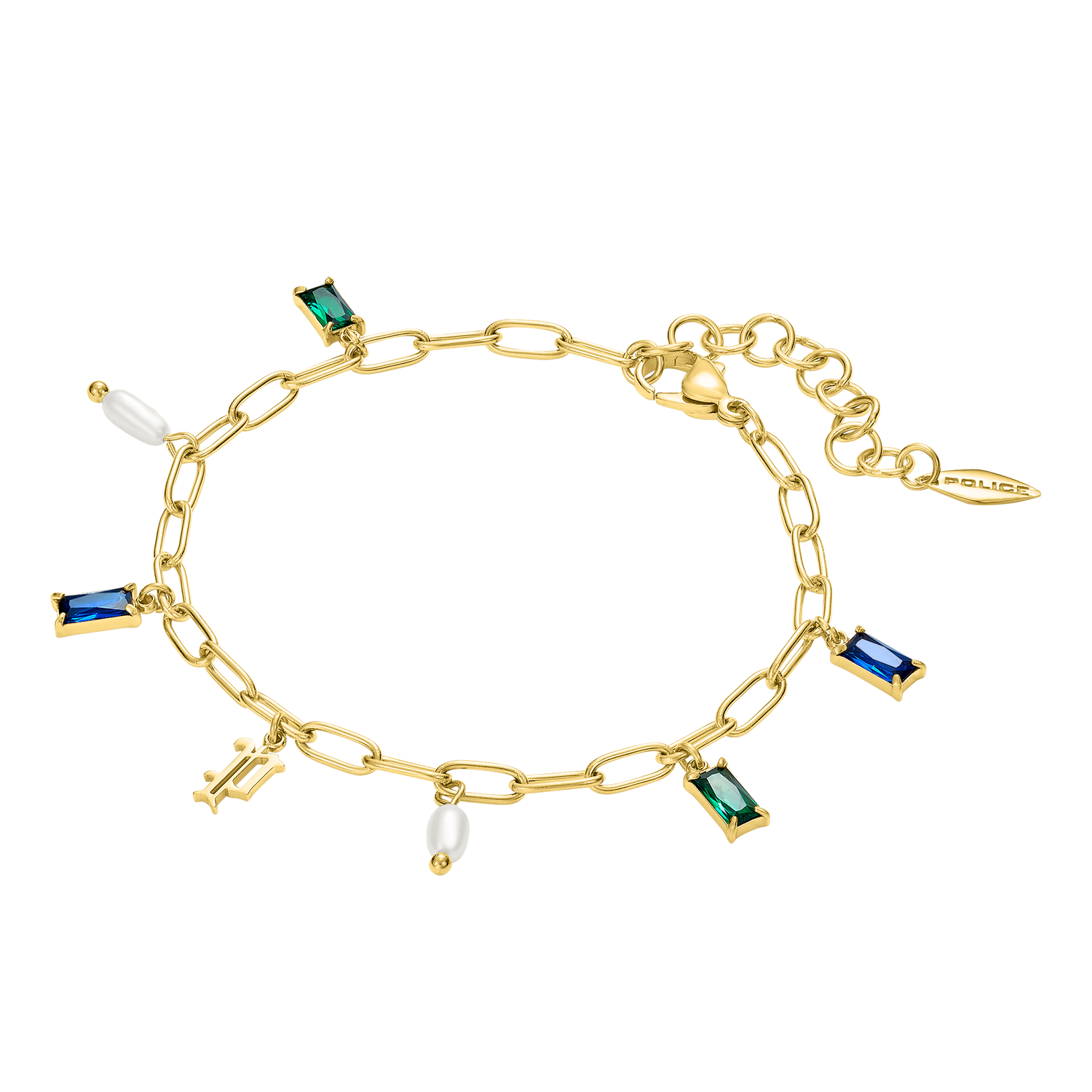 Police Ayara P Logo Multicrystalcharms Bracelet Police Ayara P Logo Multicrystalcharms Bracelet