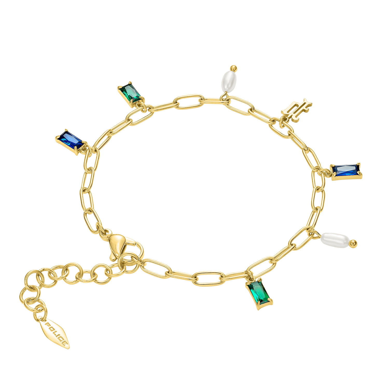 Police Ayara P Logo Multicrystalcharms Bracelet Police Ayara P Logo Multicrystalcharms Bracelet