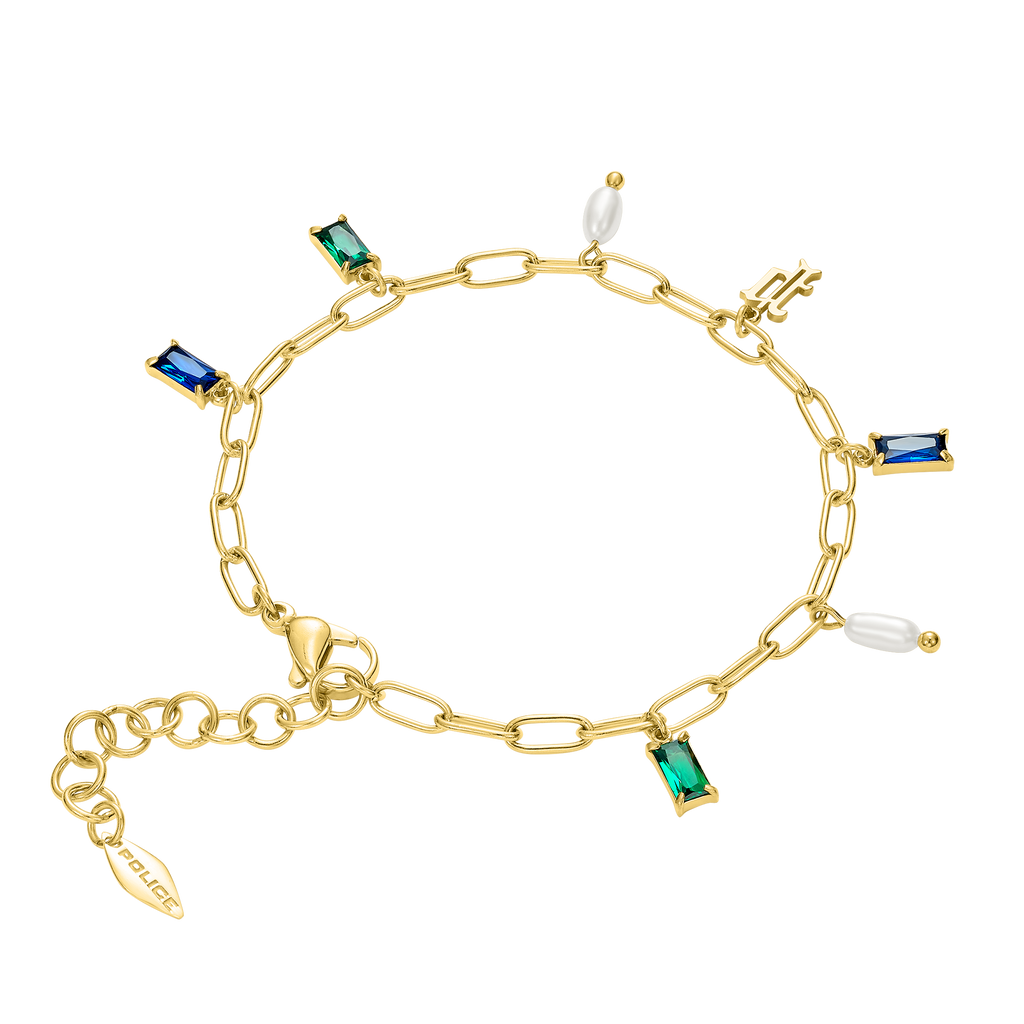 Police Ayara P Logo Multicrystalcharms Bracelet