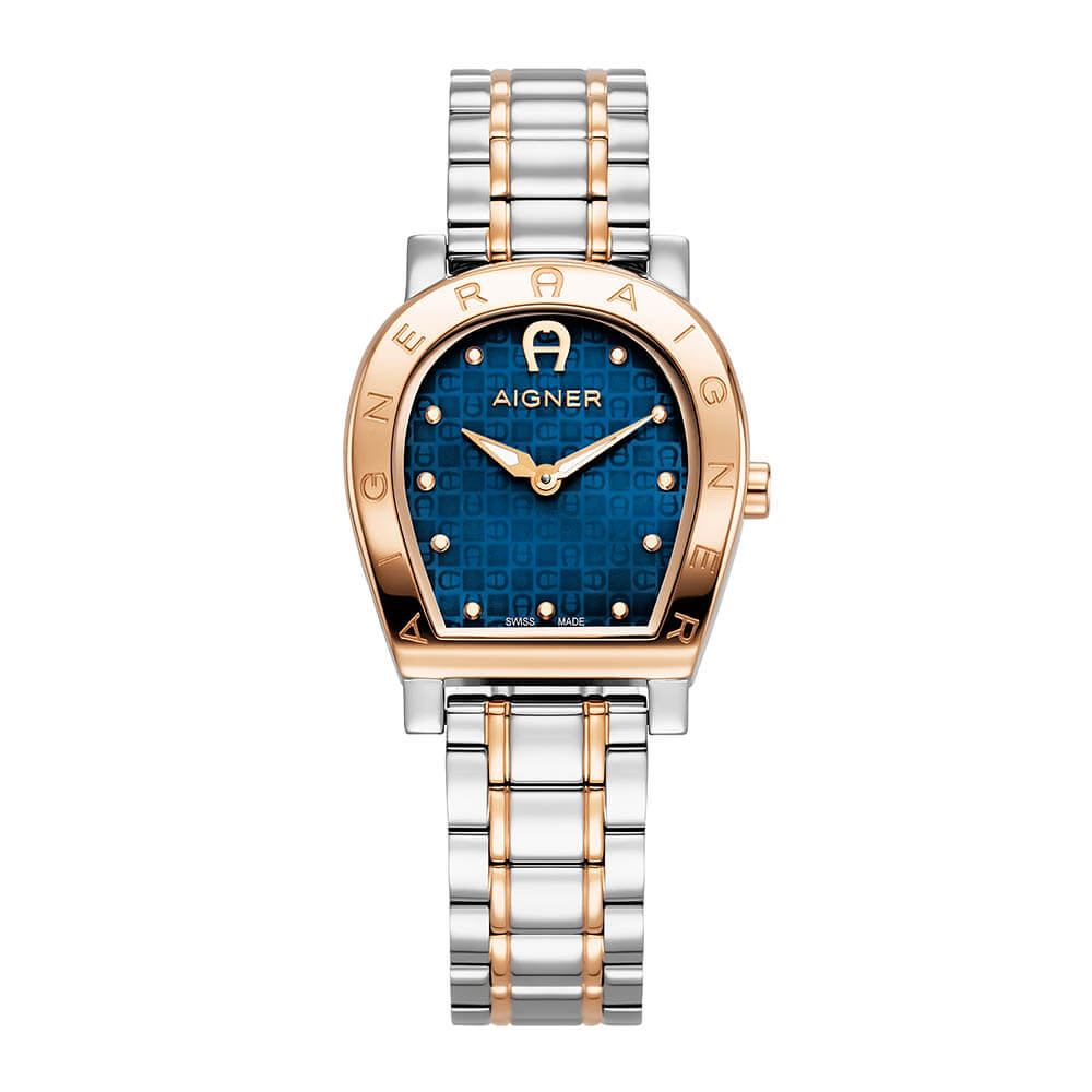 Aigner Daiana ladies blue dial silver and rose gold stainless steel watch at Paris Gallery Qatar
