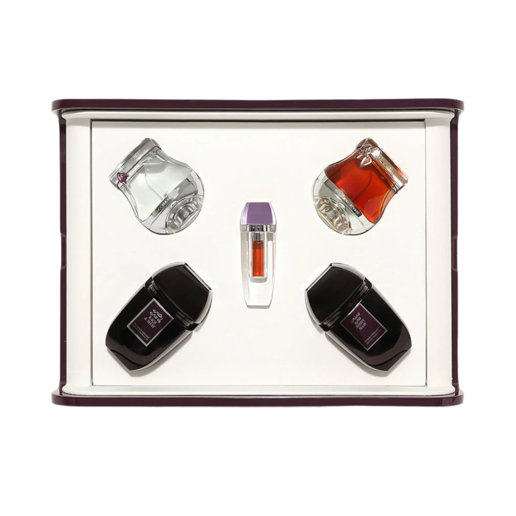 Anfasic Dokhoon Ashyaa’lusive luxury gift box with perfumes and dokhoon pieces