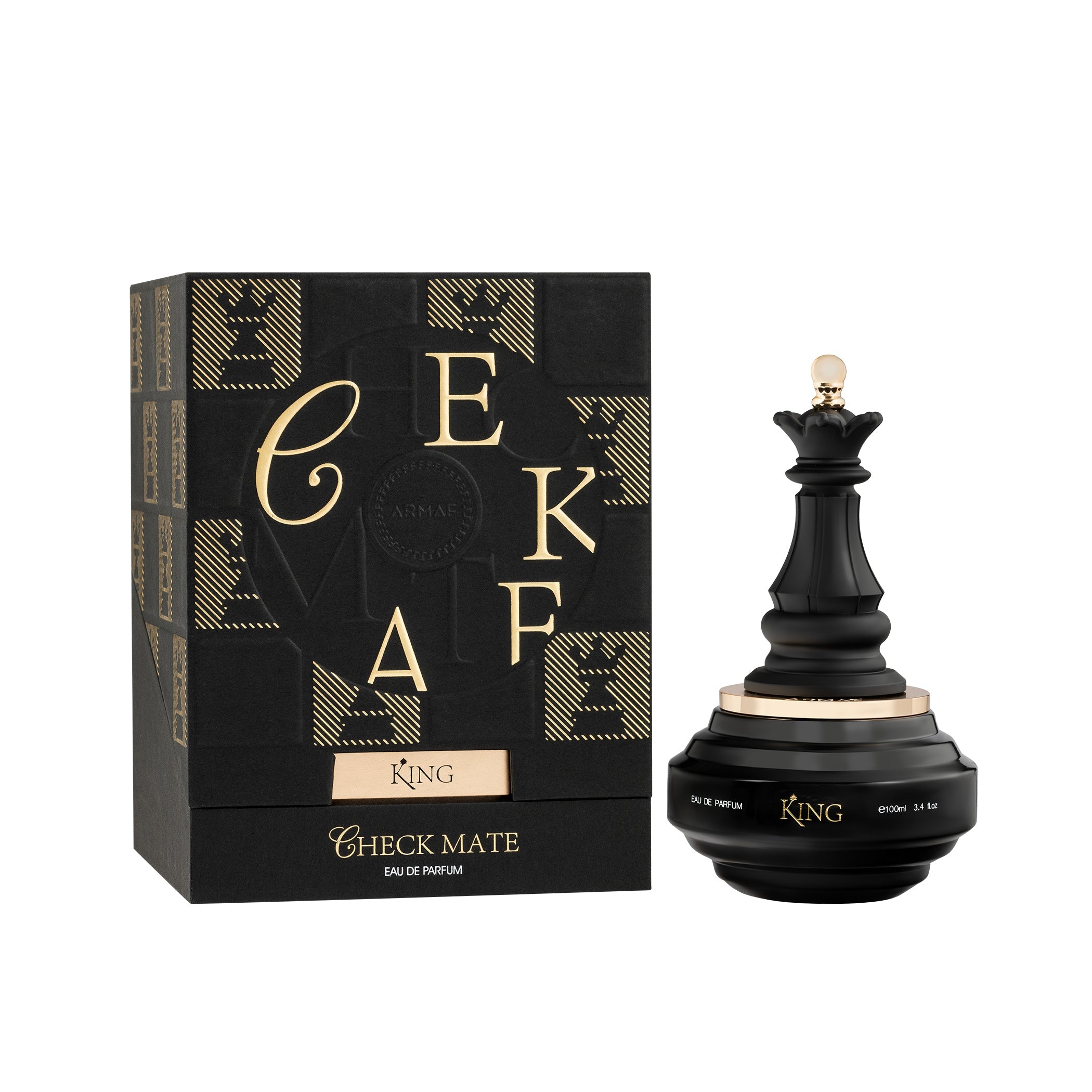 Armaf Check Mate King Black Eau de Parfum 100ml bold woody fragrance for men Shop Now Online Paris Gallery Qatar