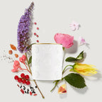 White cylindrical CREED Aventus candle with embossed crests and a gold-toned rim