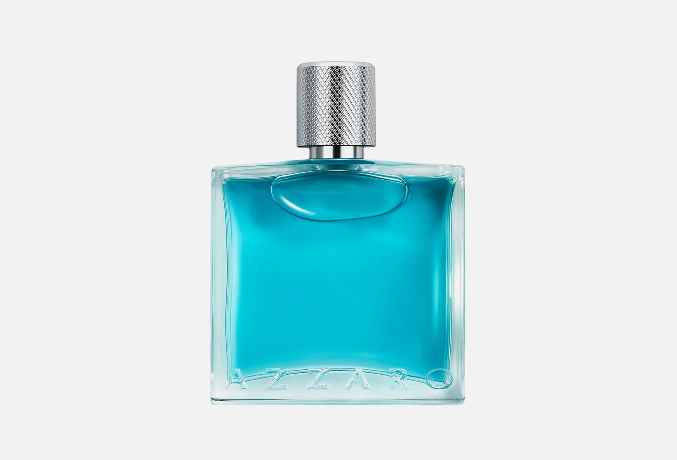 Azzaro Chrome Eau de Toilette for Men in a clear glass bottle with fresh blue fragrance, available online at Paris Gallery Qatar