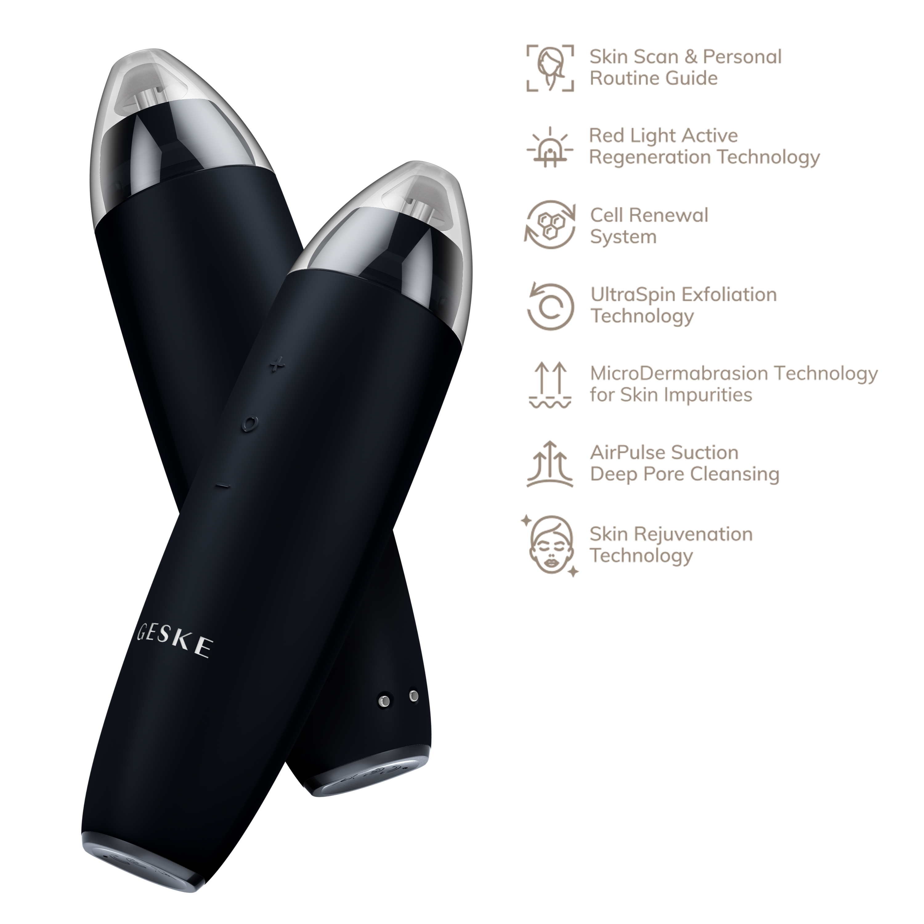 Geske MicroDermabrasion Blackhead Remover | 7 in 1 - Black