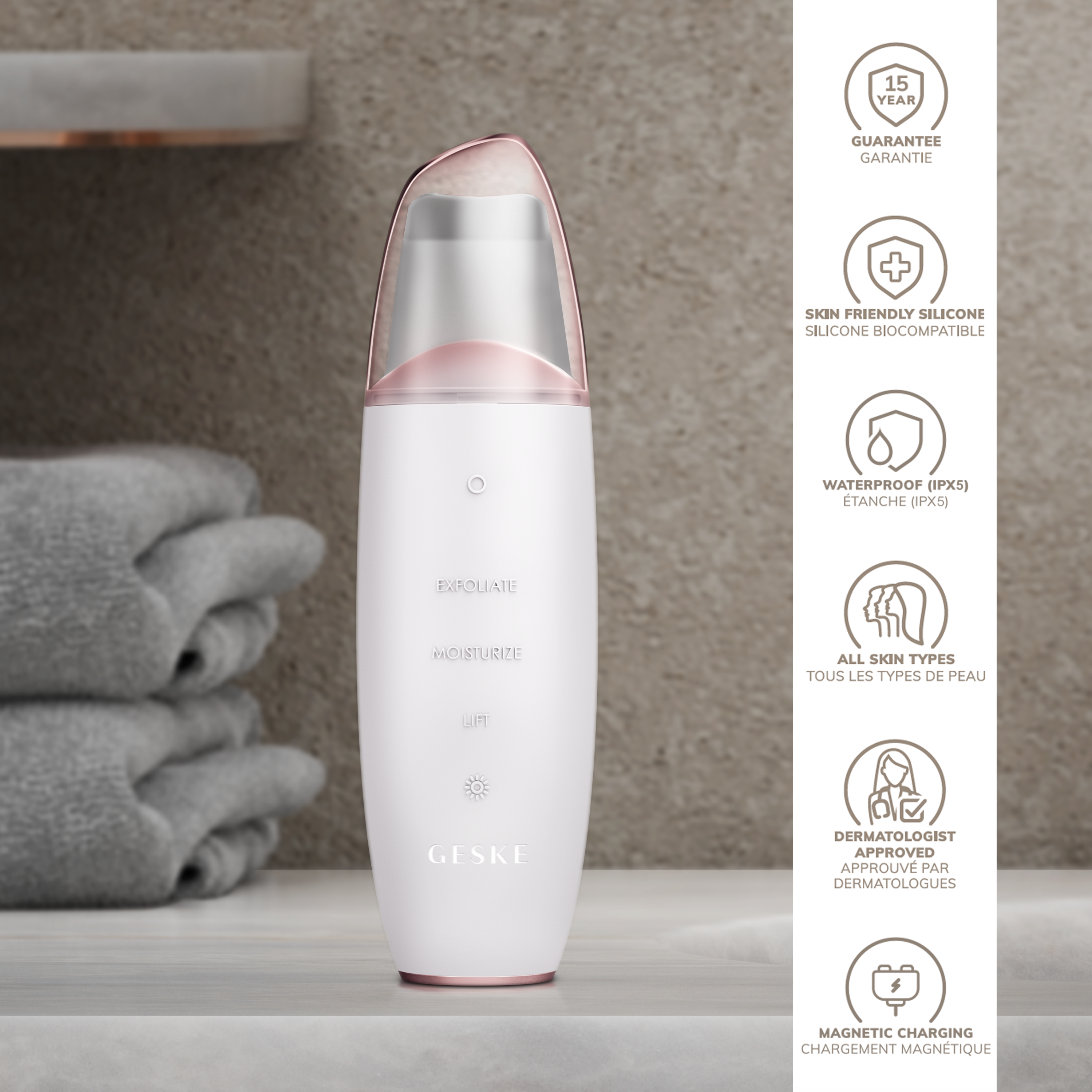 Geske MicroCurrent Skin Scrubber & Blackhead Remover | 9 in 1 - Starlight