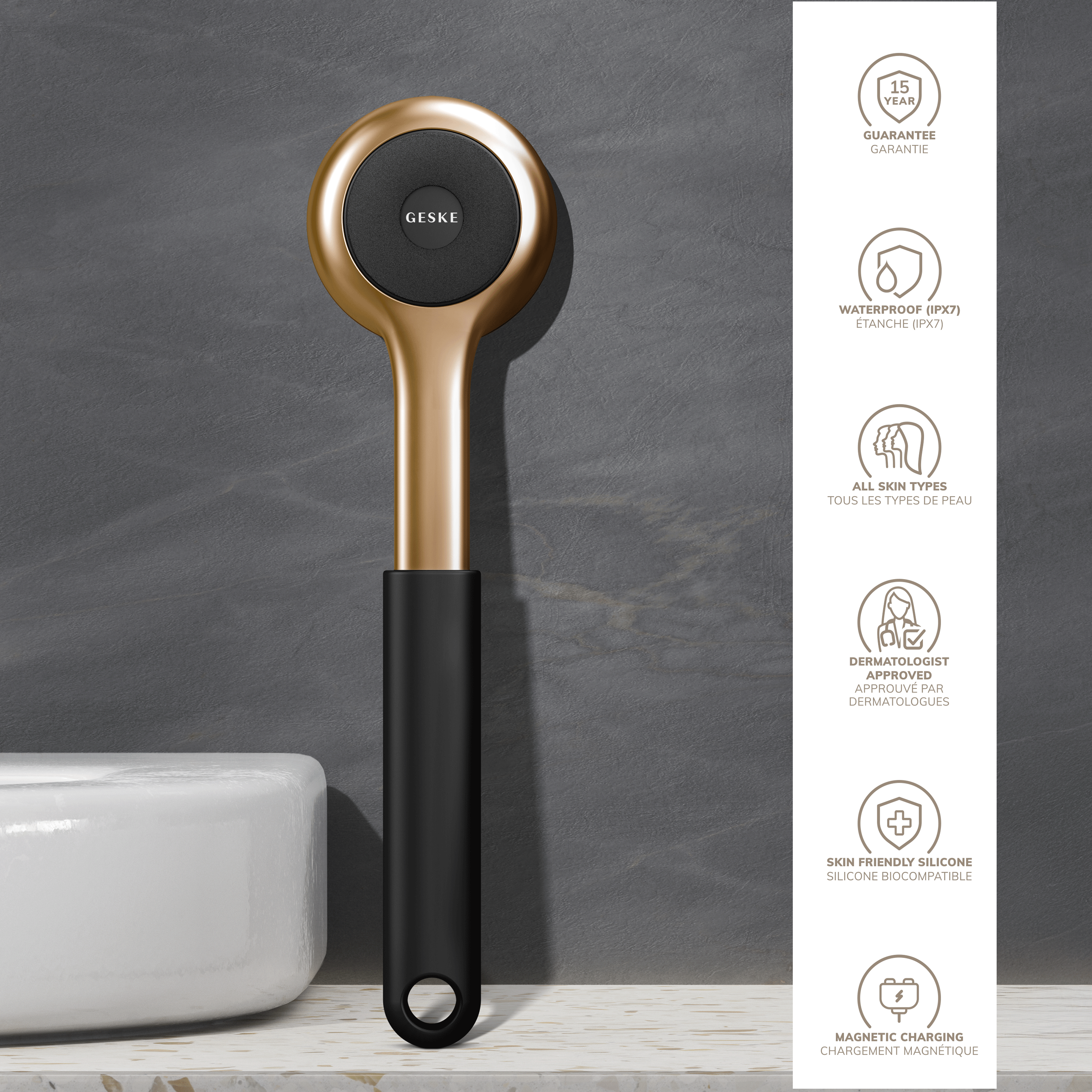Geske Sonic Full-Body Brush & Intensive Exfoliator | 8 in 1 - Gray