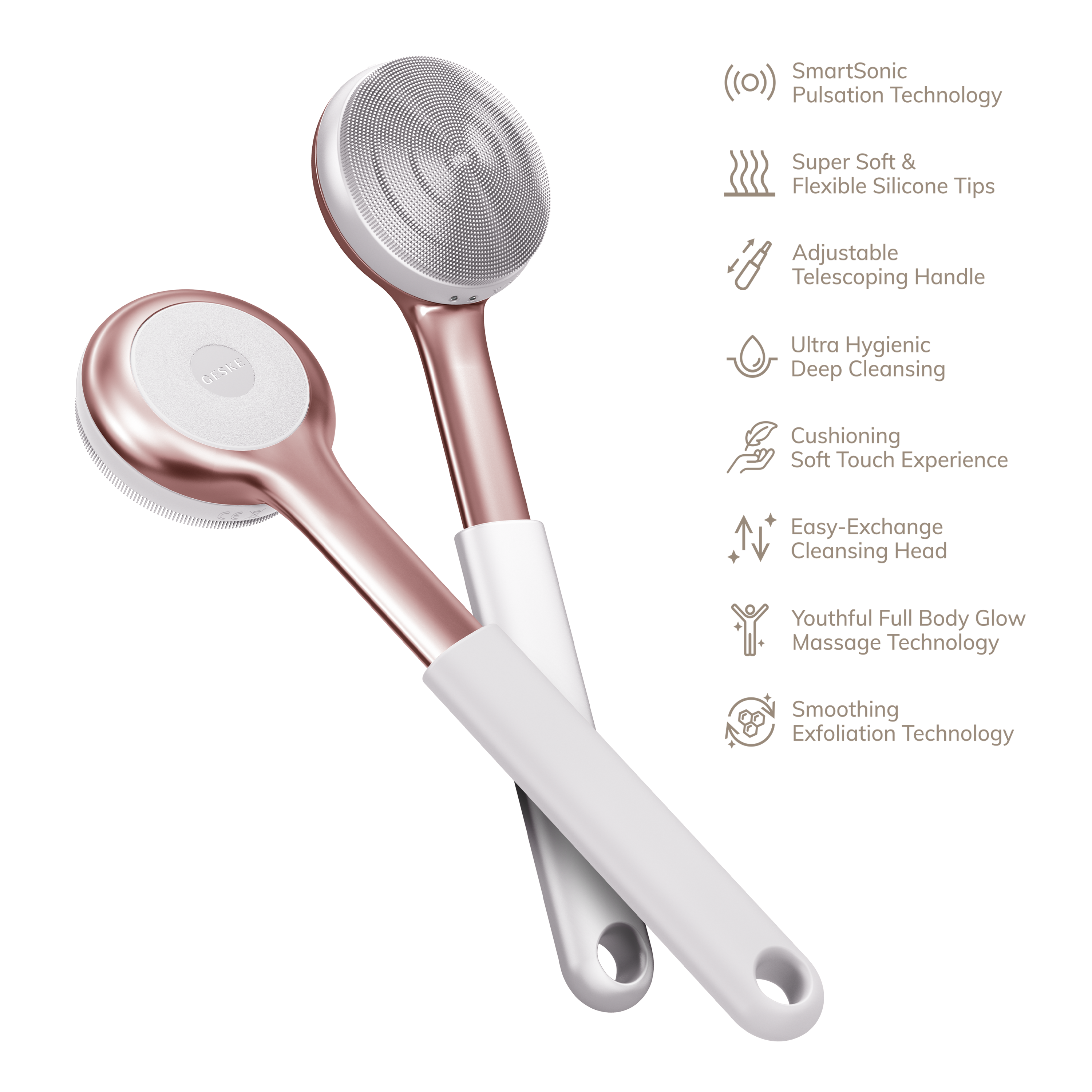 Geske Sonic Full-Body Brush & Intensive Exfoliator | 8 in 1 - Starlight
