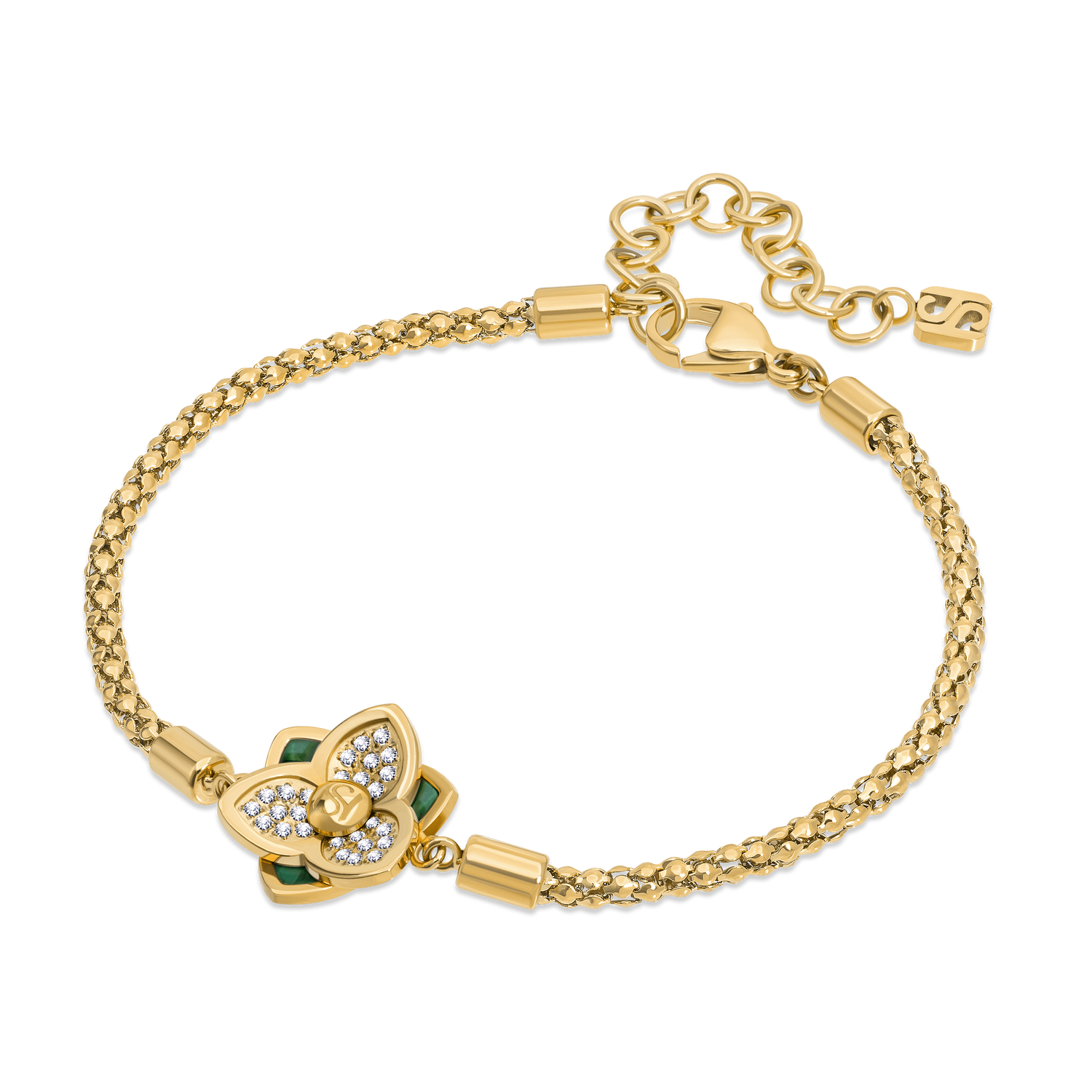 Saint Honore Burj Six Flow Petals Malachite Bracelet with SH Logo