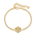 Saint Honore Burj Six Flow Petals Malachite Bracelet with SH Logo