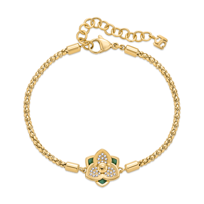 Saint Honore Burj Six Flow Petals Malachite Bracelet with SH Logo