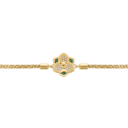 Saint Honore Burj Six Flow Petals Malachite Bracelet with SH Logo