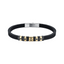Luca Barra Gents Black Silicone Bracelet With Ip Gold and Black Anchor