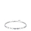 Men's silver-toned steel bracelet with hexagonal hematite beads and a lobster clasp closure.