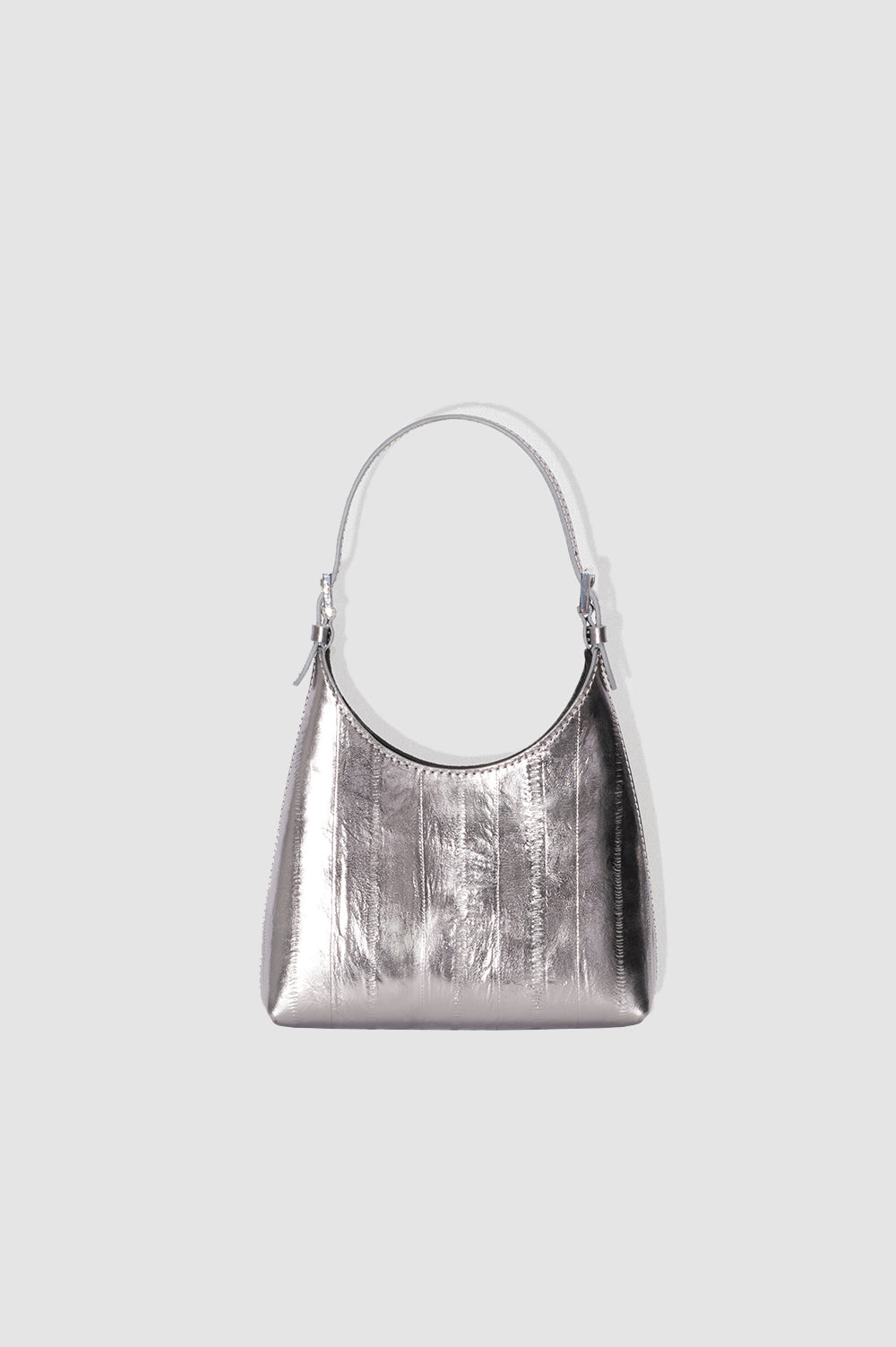 By Far Baby Camryn Eel Embossed Leather Inox