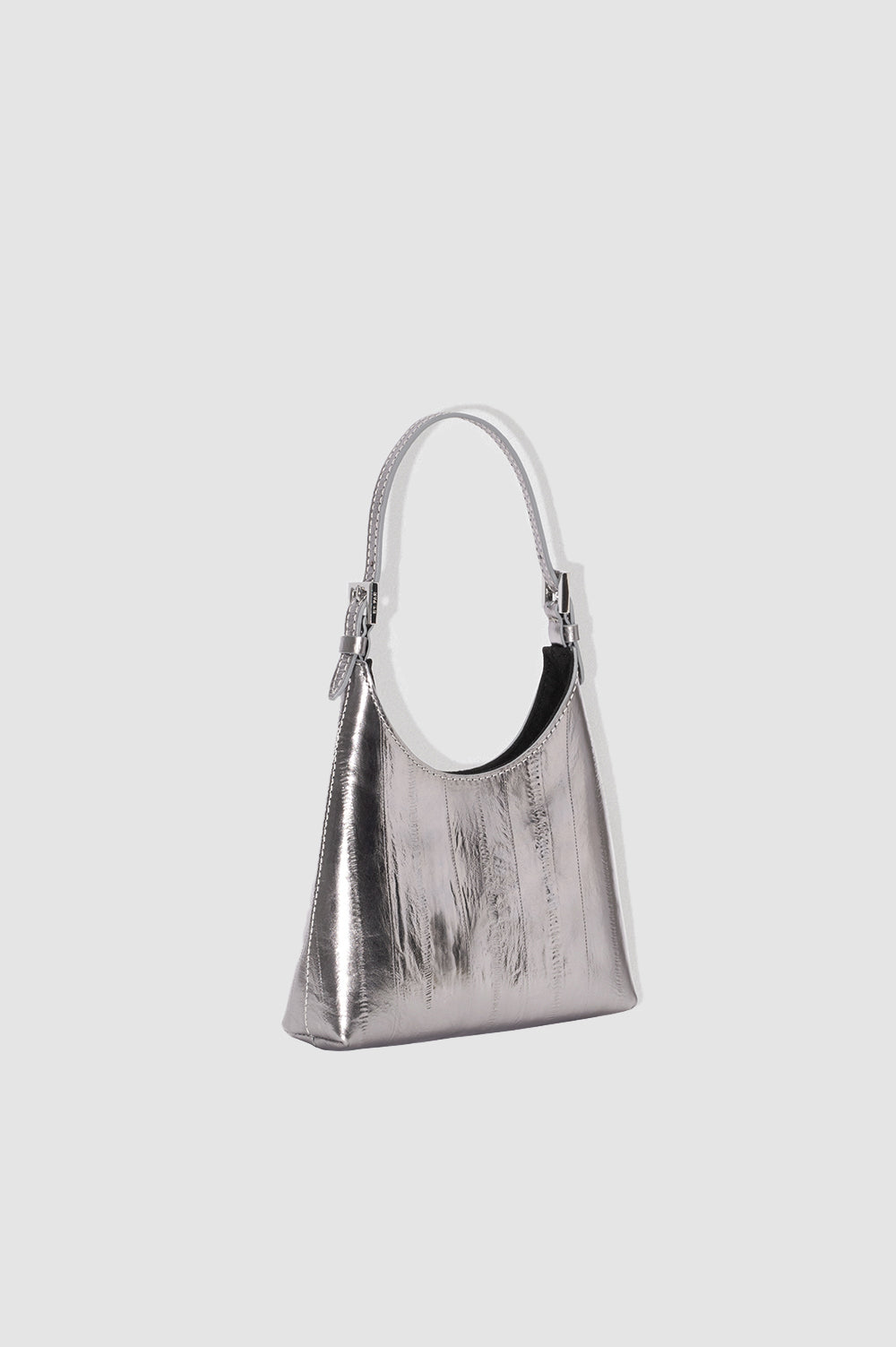By Far Baby Camryn Eel Embossed Leather Inox