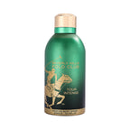 Metallic dark green perfume bottle with gold-toned cap, green band, and base. Features a gold polo player graphic and 'Beverl