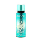 Cylindrical teal hair mist bottle with a matching cap, 'Beverly Hills Polo Club' text, and a polo player graphic.