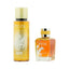 Two Beverly Hills Polo Club Challenge fragrance bottles: a tall gold perfume mist and a shorter amber Eau de Parfum.