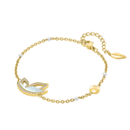 Police Birdy Mop Crystal Pearl Beads Chain Bracelet