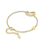Police Birdy Mop Crystal Pearl Beads Chain Bracelet