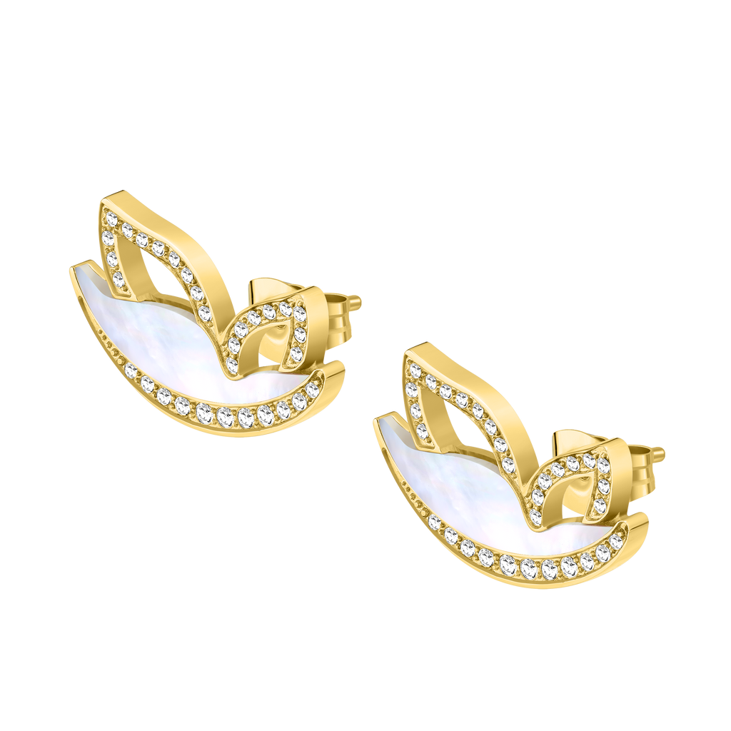 Police Birdy Mop Crystal Motif Earrings