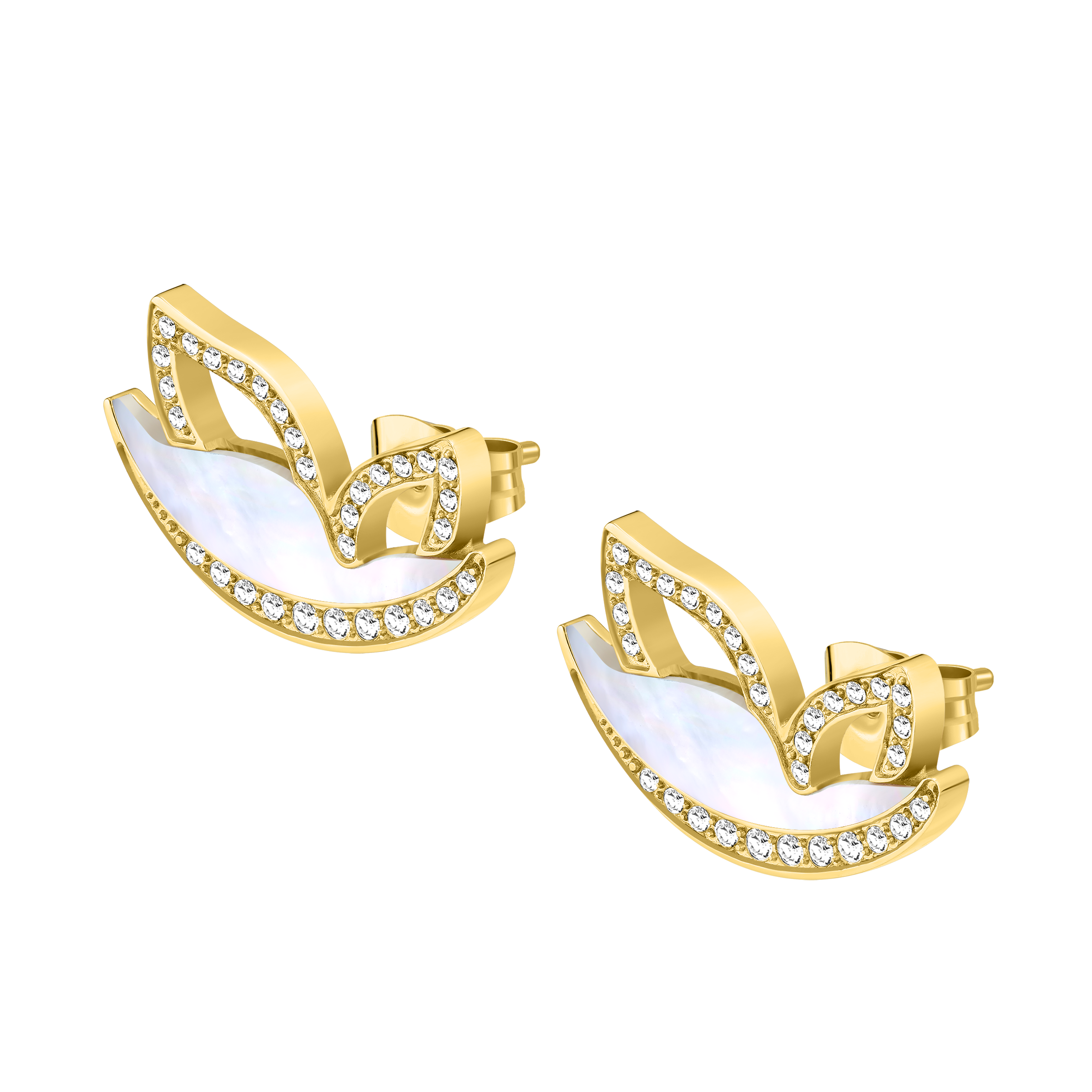 Police Birdy Mop Crystal Motif Earrings