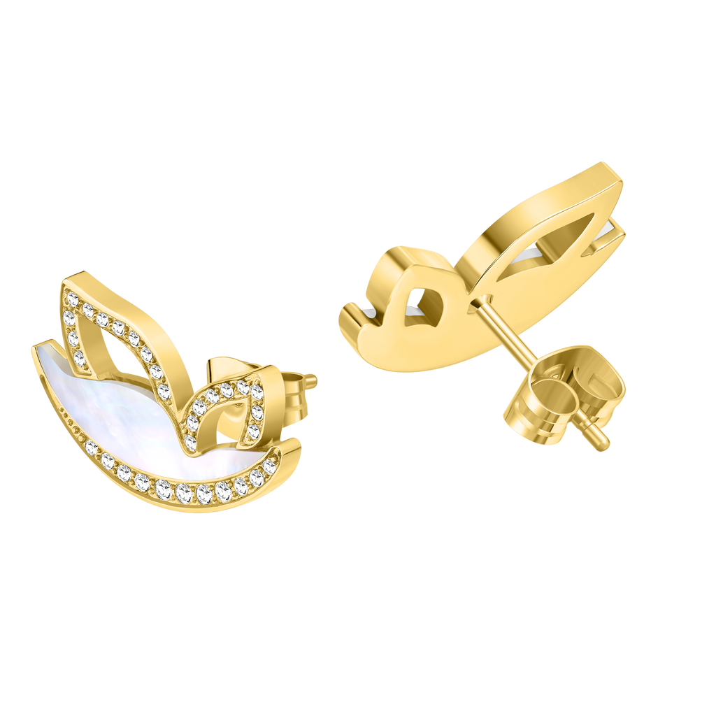 Police Birdy Mop Crystal Motif Earrings
