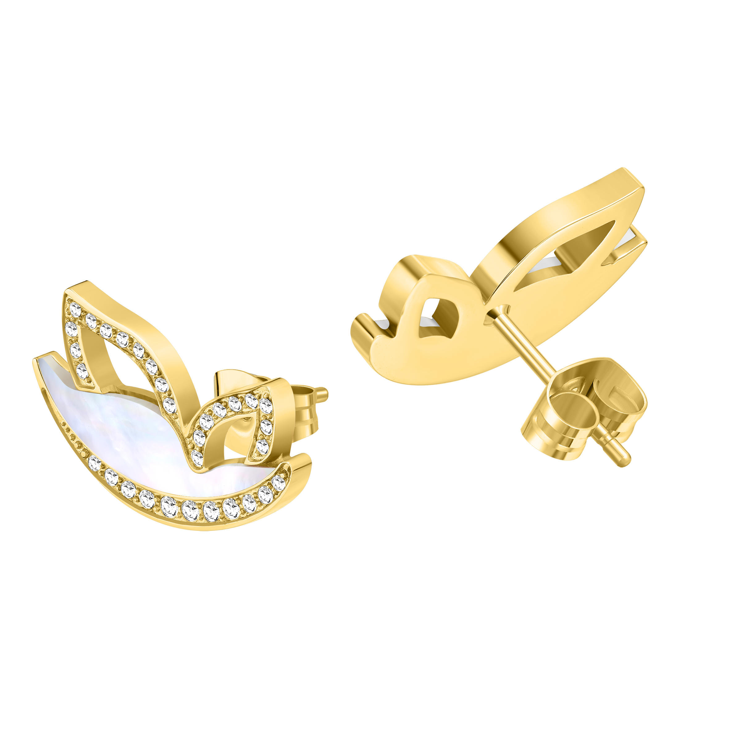 Police Birdy Mop Crystal Motif Earrings