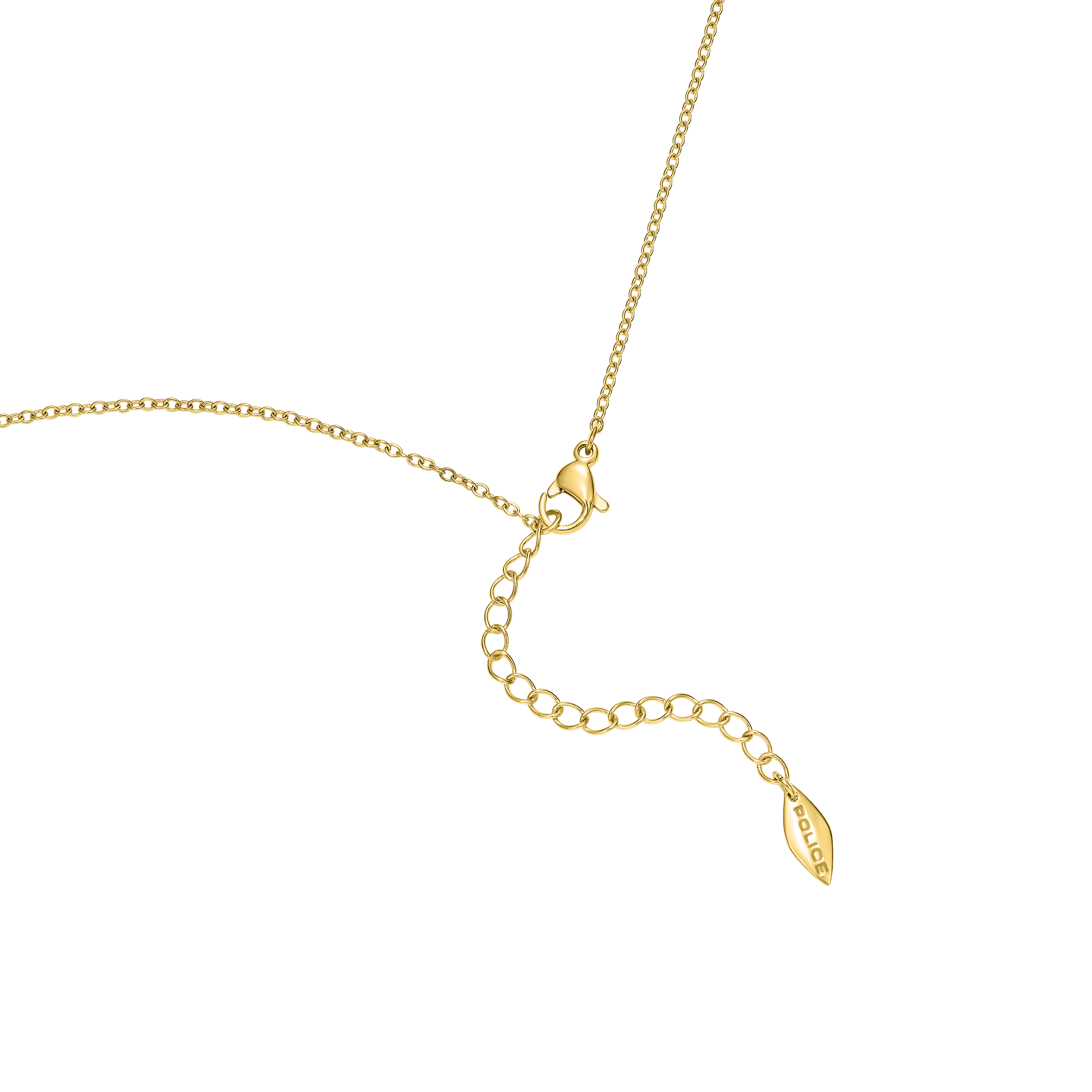 Police Birdy Mop Crystal Pearl Beads Chain Necklace