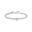 Luca Barra Ladies Steel Bracelet with White Crystals and Crystal Heart