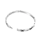 Police Bond Slim Bracelet in Stainless Steel with Black Crystals