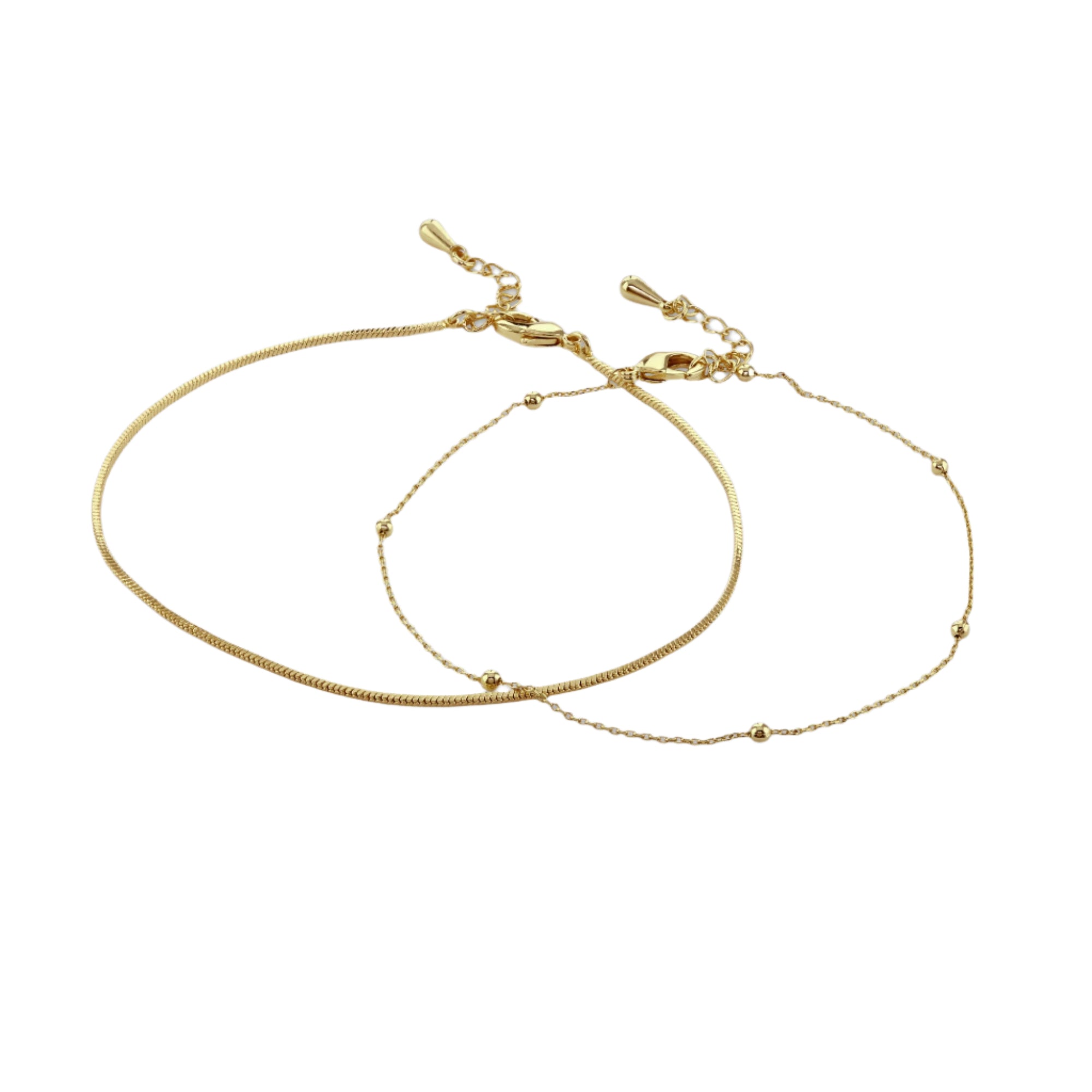 Buckley London Set Of Two Gold Chain Bracelet Imitation Gold + Ecoating