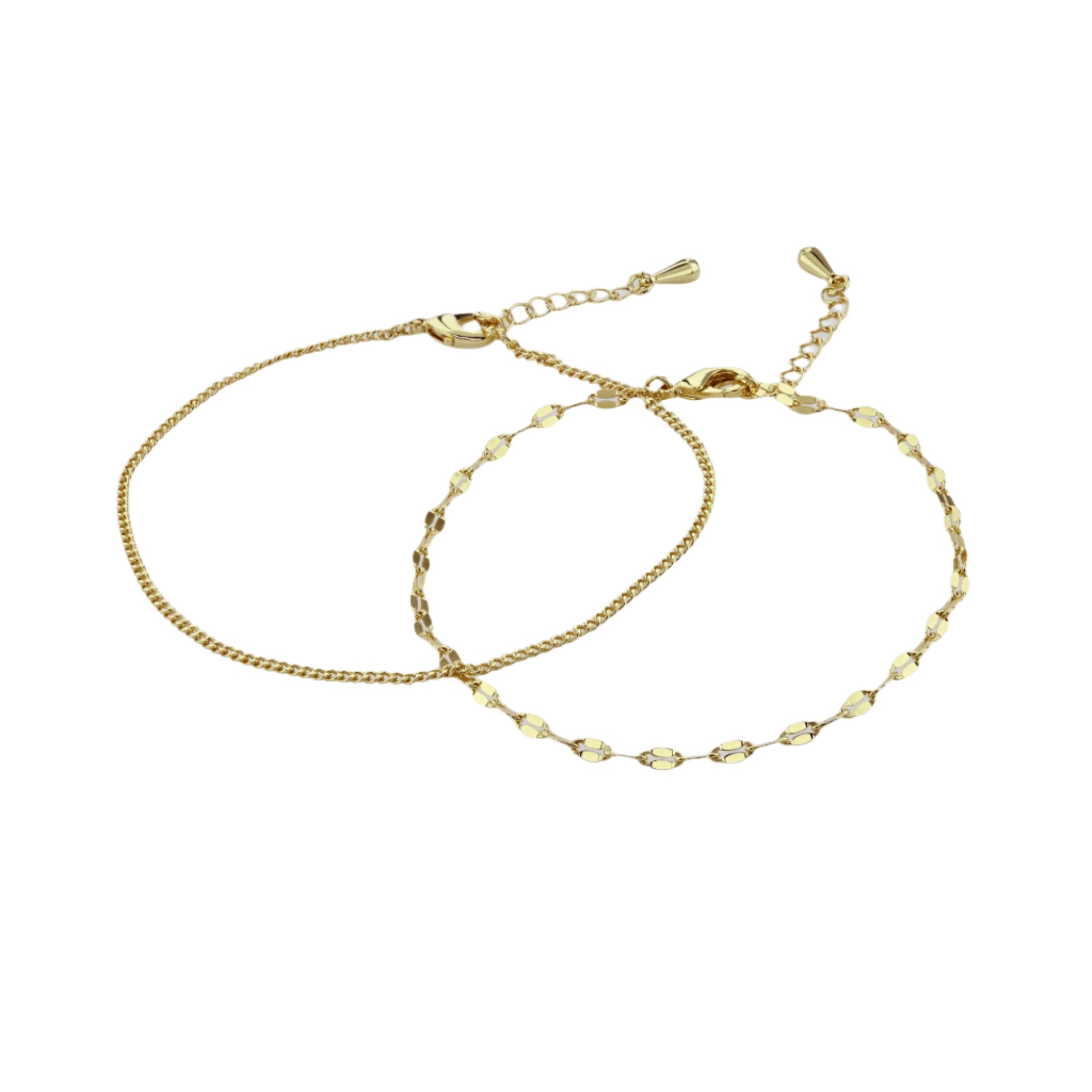DAMAGED - Buckley London Set Of Two Gold Chain Bracelet Imitation Gold + ecoating
