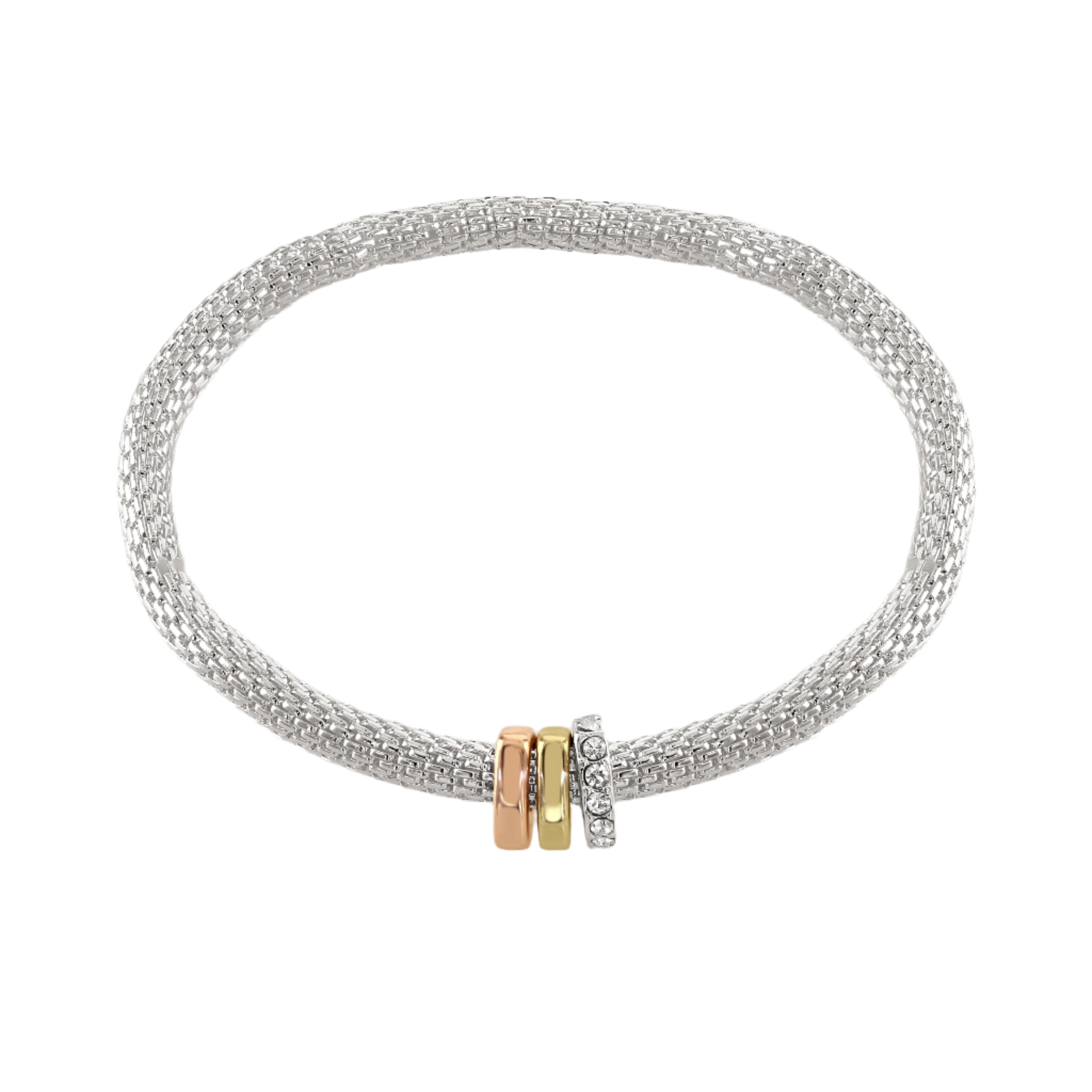 Buckley London Mesh Stretch With Three Rondelles rose Gold Main image