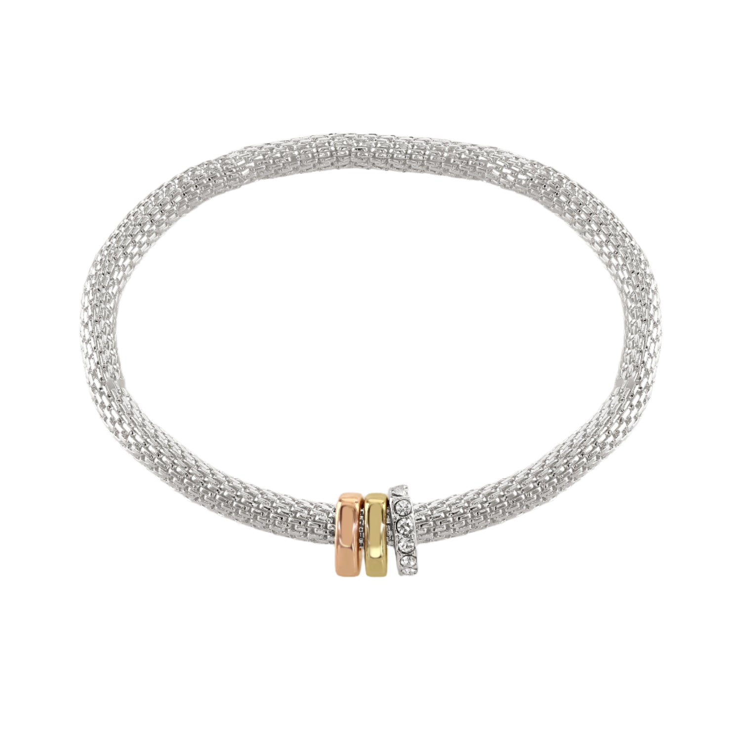 Buckley London Mesh Stretch With Three Rondelles rose Gold Buckley London Mesh Stretch With Three Rondelles rose Gold