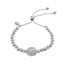 Buckley London Beaded Friendship Bracelet With Pave Disc Imitation Rhodium