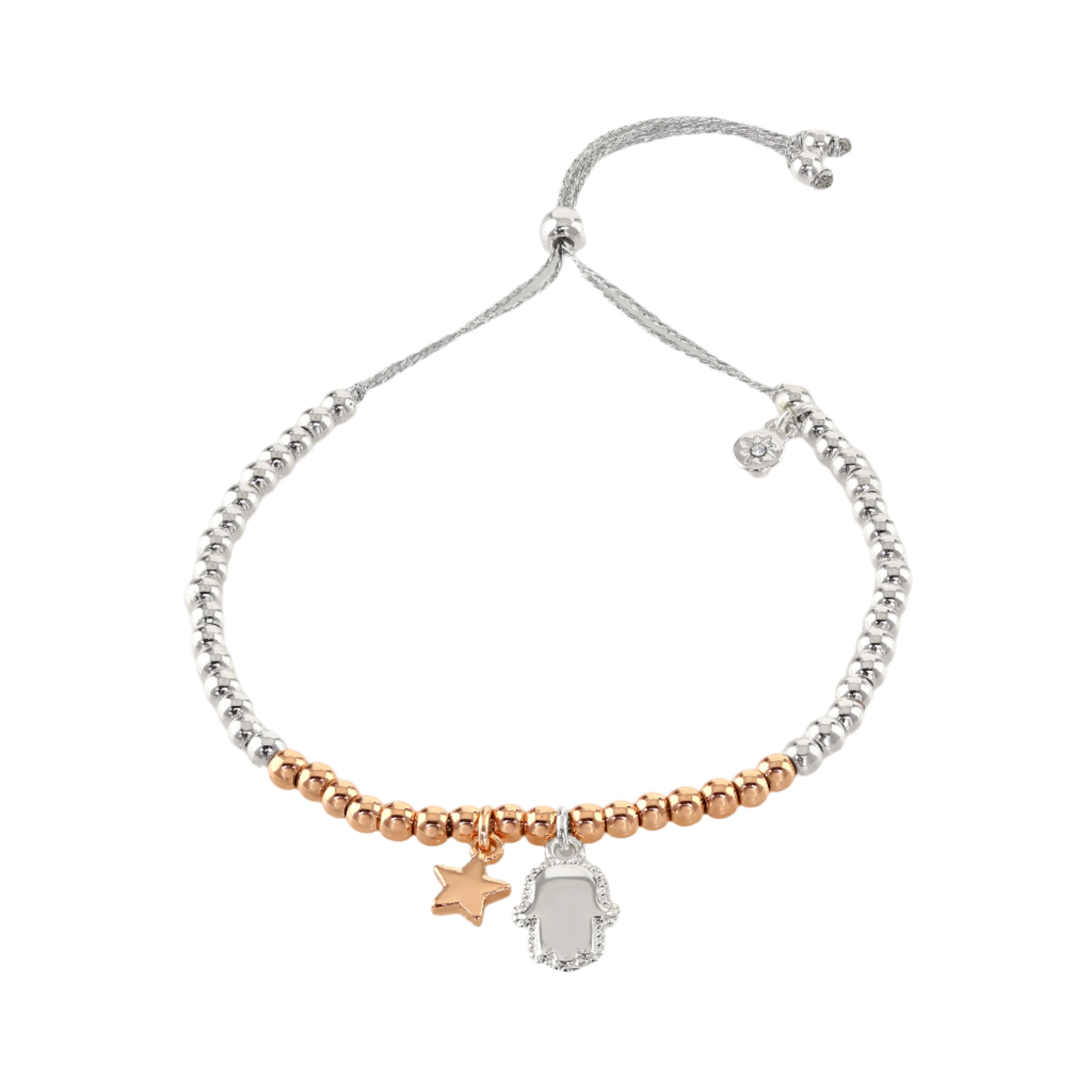 Buckley London Beaded Friendship Bracelet Silver plating+Imitation rose Gold
