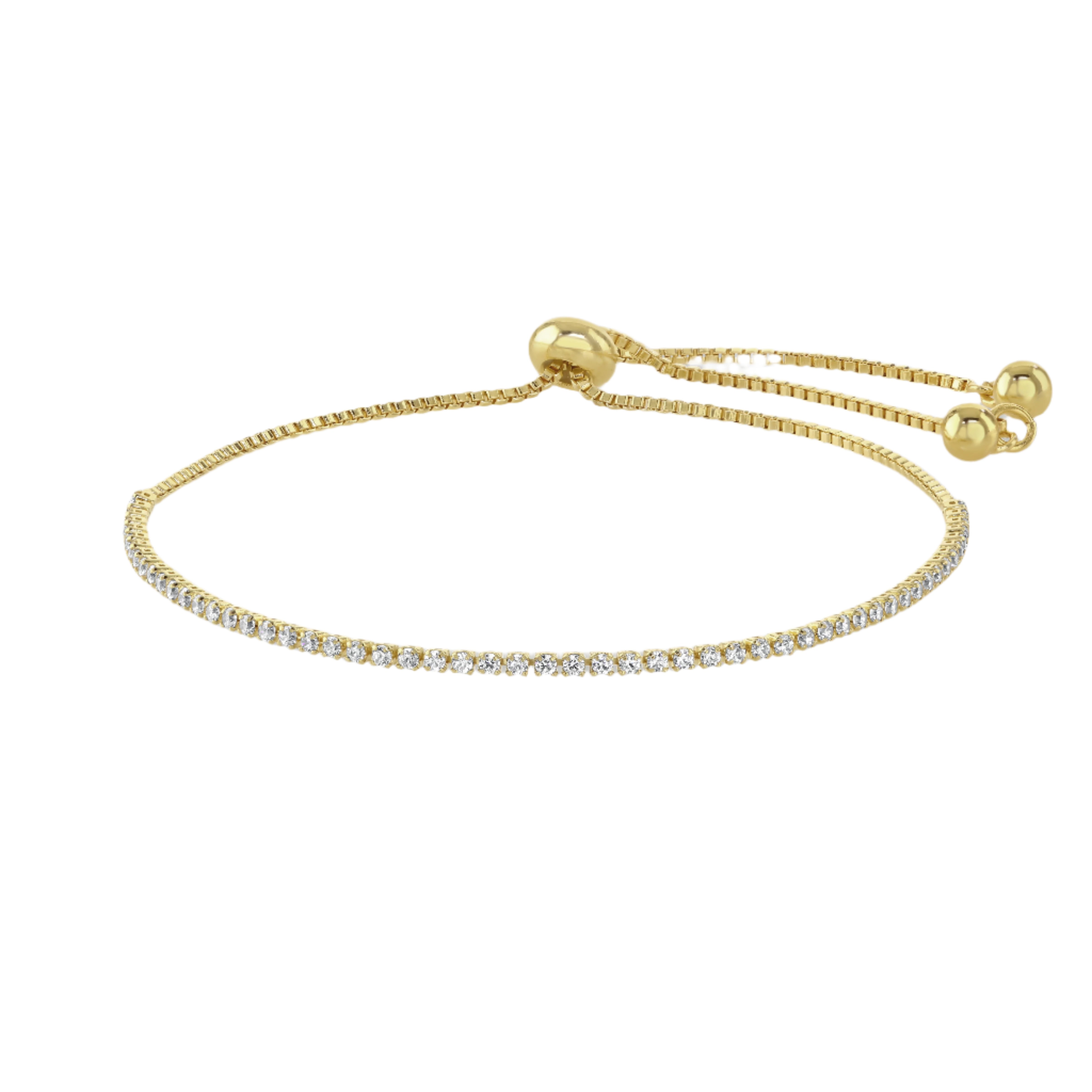 Buckley London Gold Crystal Line And Box Chain Friendship Bracelet Imitation Gold + ecoating Main image