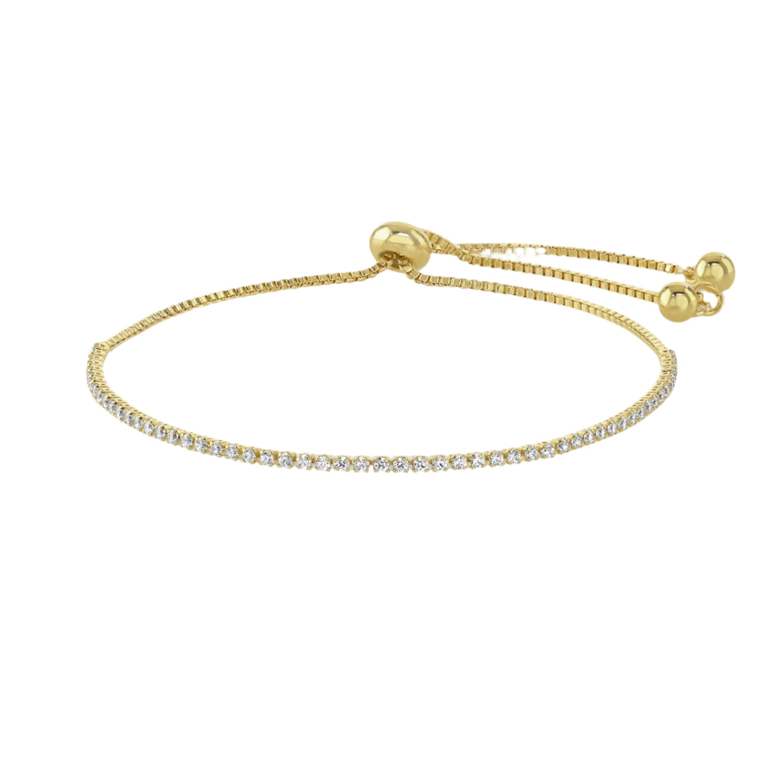 Buckley London Gold Crystal Line And Box Chain Friendship Bracelet Imitation Gold + ecoating