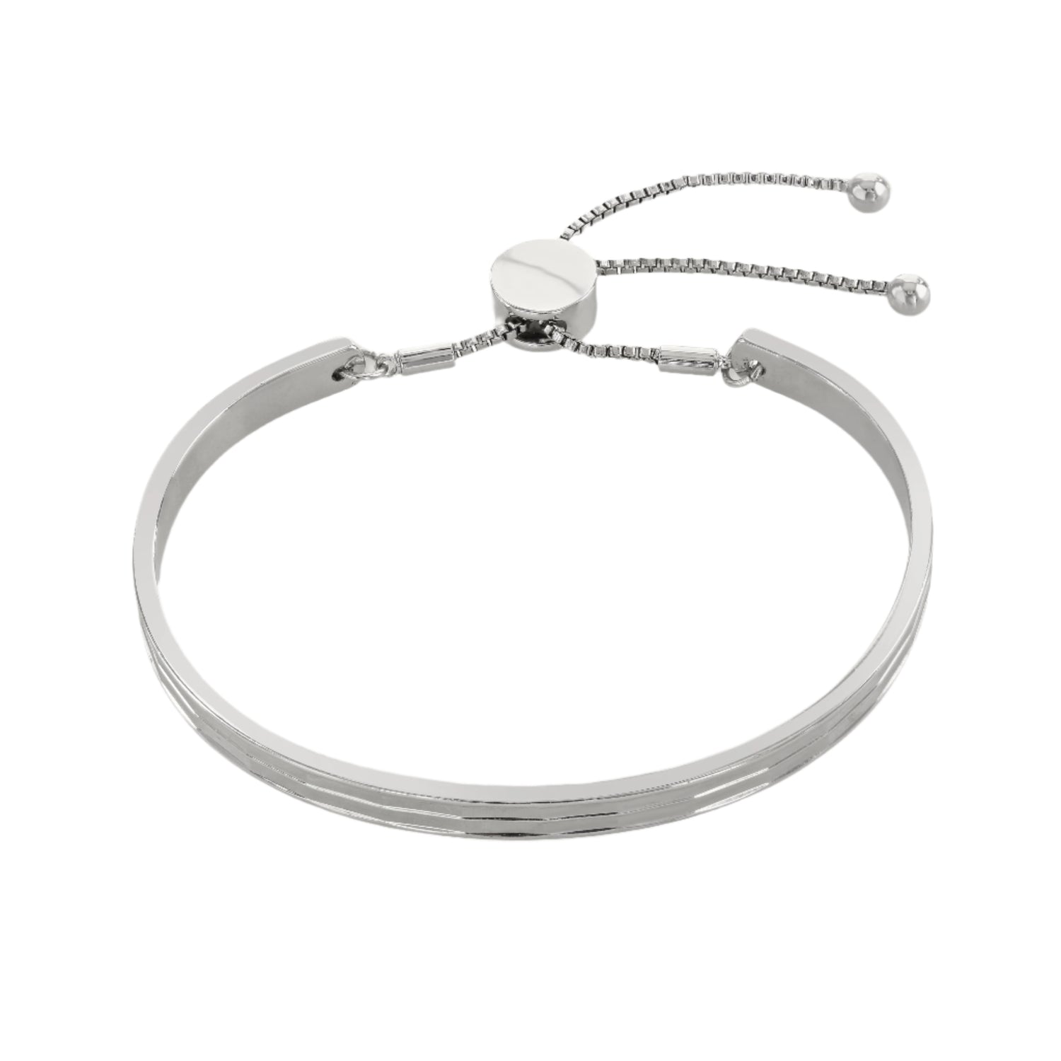Buckley London Dalston Bangle Rhodium Tone Silver SS25 Buckley London Dalston Bangle Rhodium Tone Silver SS25