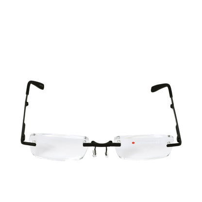 B+D Unisex Black Rimless Reading Glasses with Clear Lenses — Available Online Today.